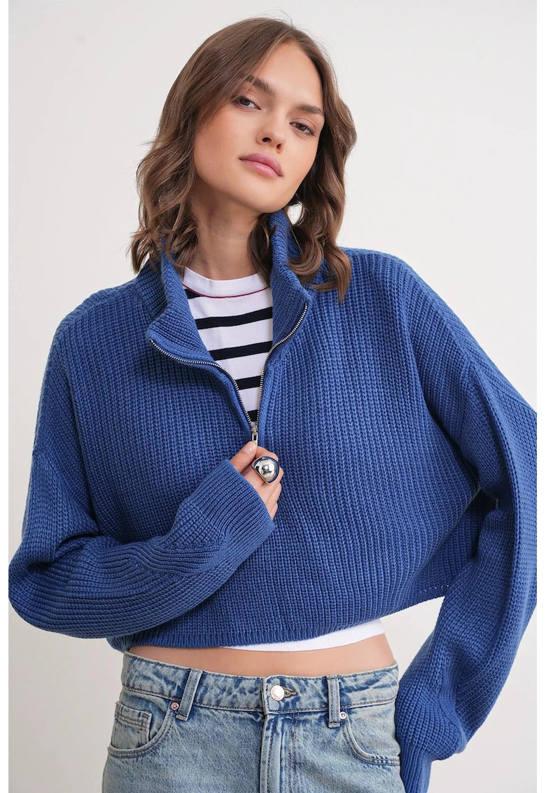 Pulover dama - Tricot - Albastru -