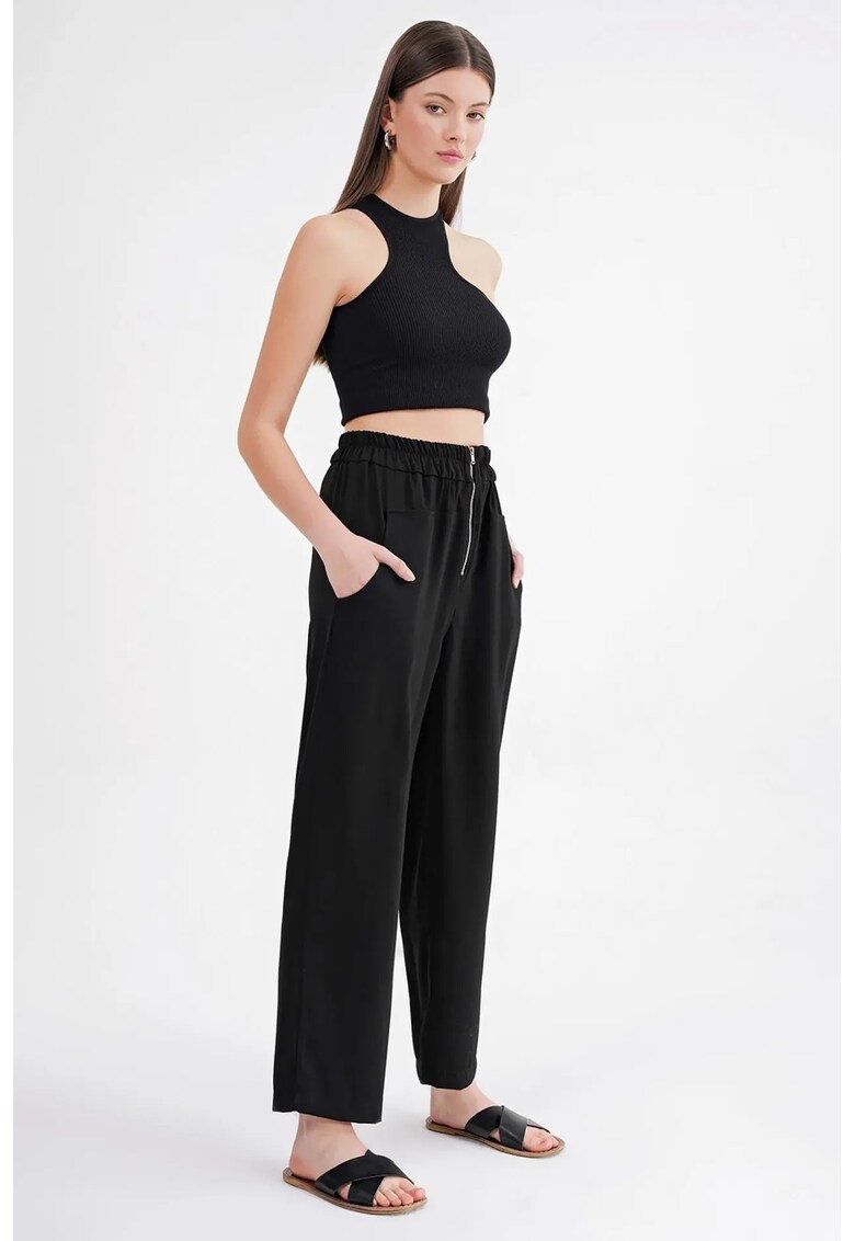Pantaloni dama jogger tigareta - Negru
