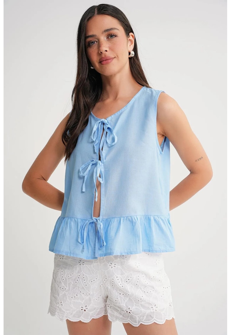 Maiou volane nod in fata - Albastru - textil