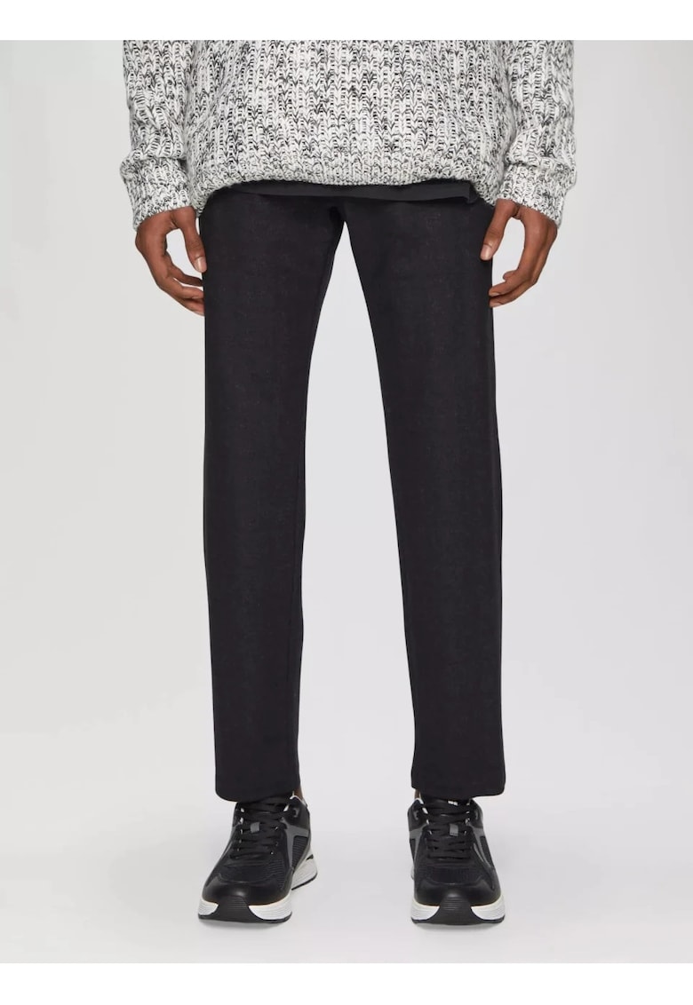 Q/S by s.Oliver Pantaloni chino barbati - casual - cu talie medie si croiala Slim fit - Negru