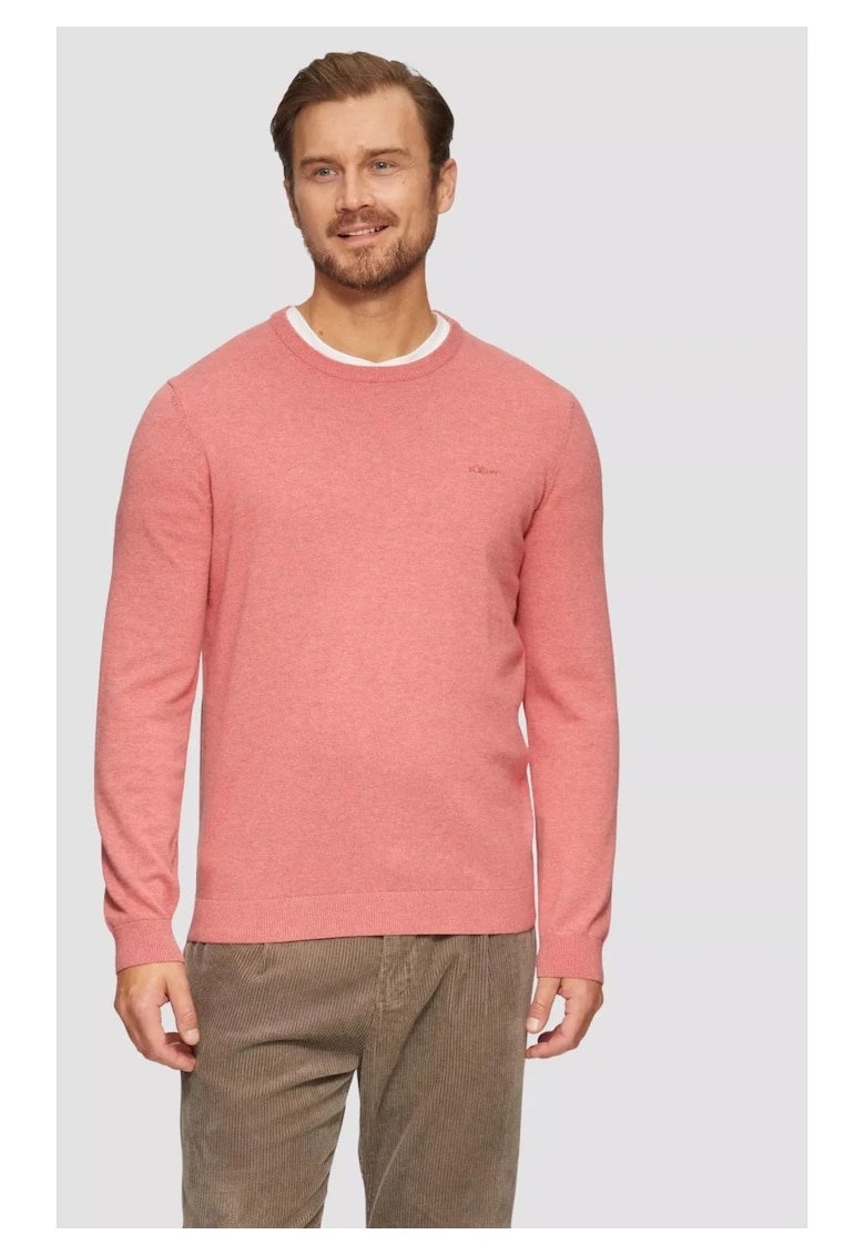 Pulover cu decolteu la baza gatului - Roz prafuit