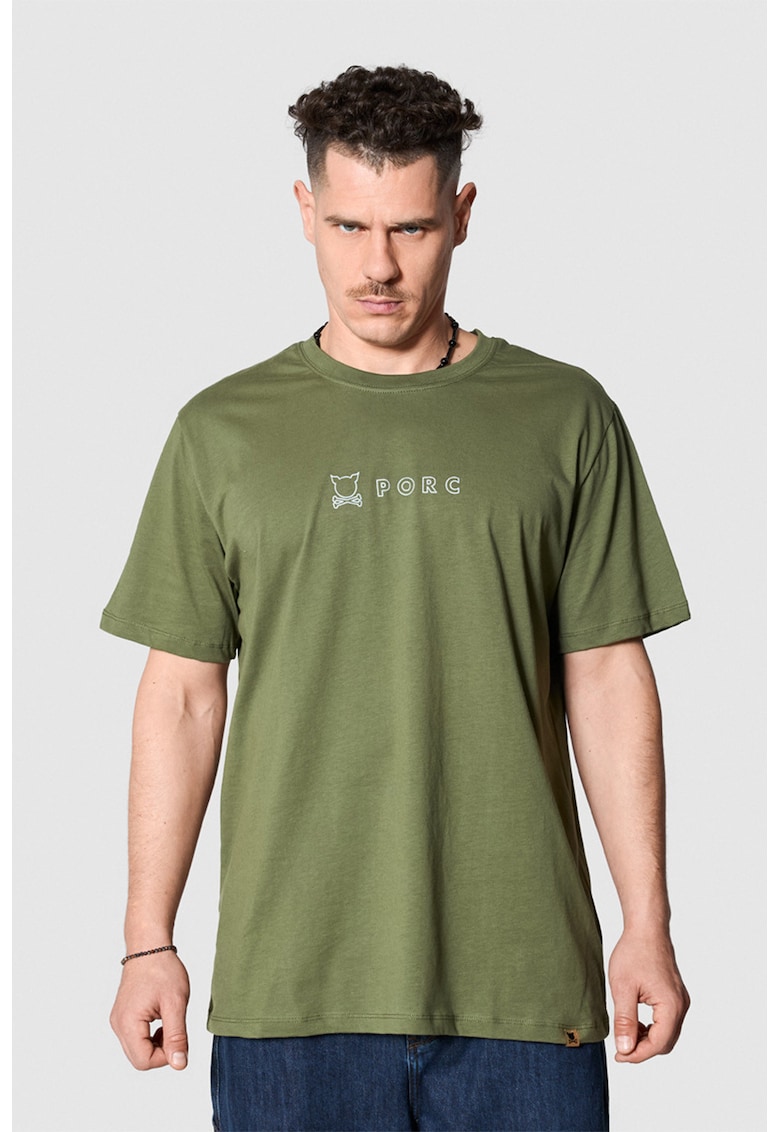 Porc Tricou unisex cu imprimeu logo Vital - Kaki