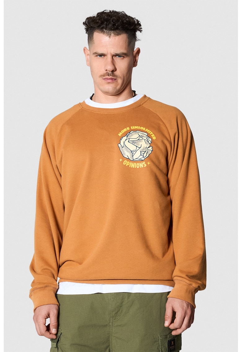 Porc Bluza de trening cu maneci raglan - croiala lejera si model unisex - Portocaliu