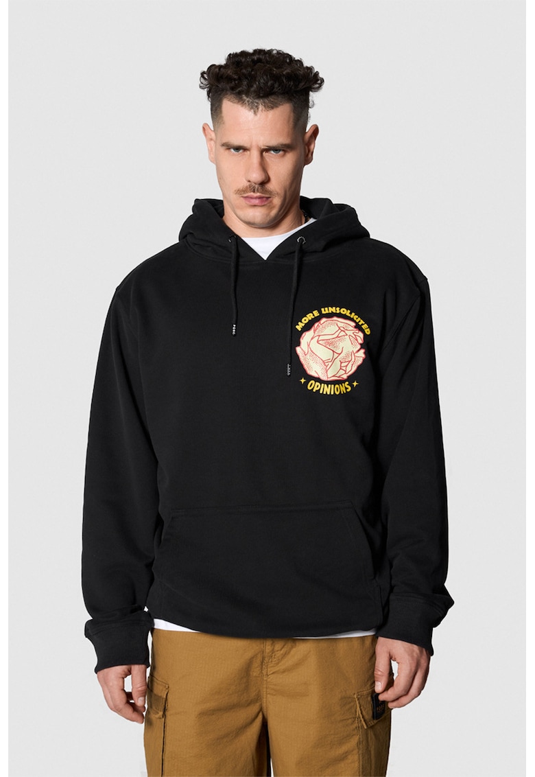 Porc Hanorac unisex cu design grafic More Unsolicited Opinions - Negru/Portocaliu