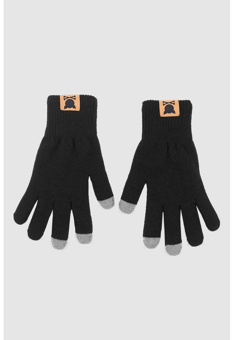 Porc Manusi tricotate cu model unisex Crooked - Negru