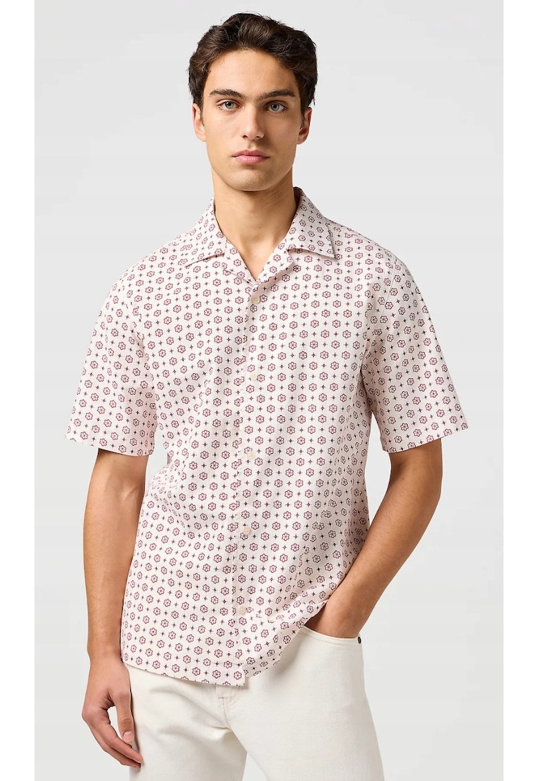 Camasa barbati - RESORT SHIRT - alb - bumbac - maneca scurta - regular fit