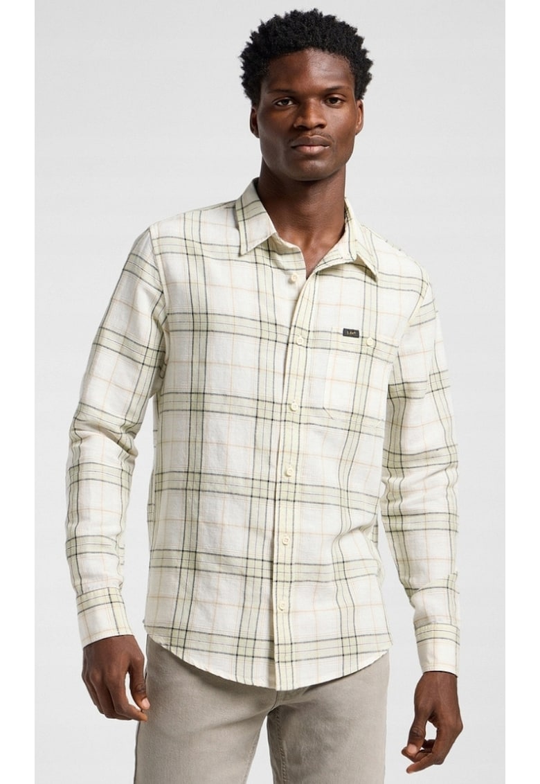 Camasa barbati - LEESURE SHIRT - verde - bumbac - regular fit - maneca scurta