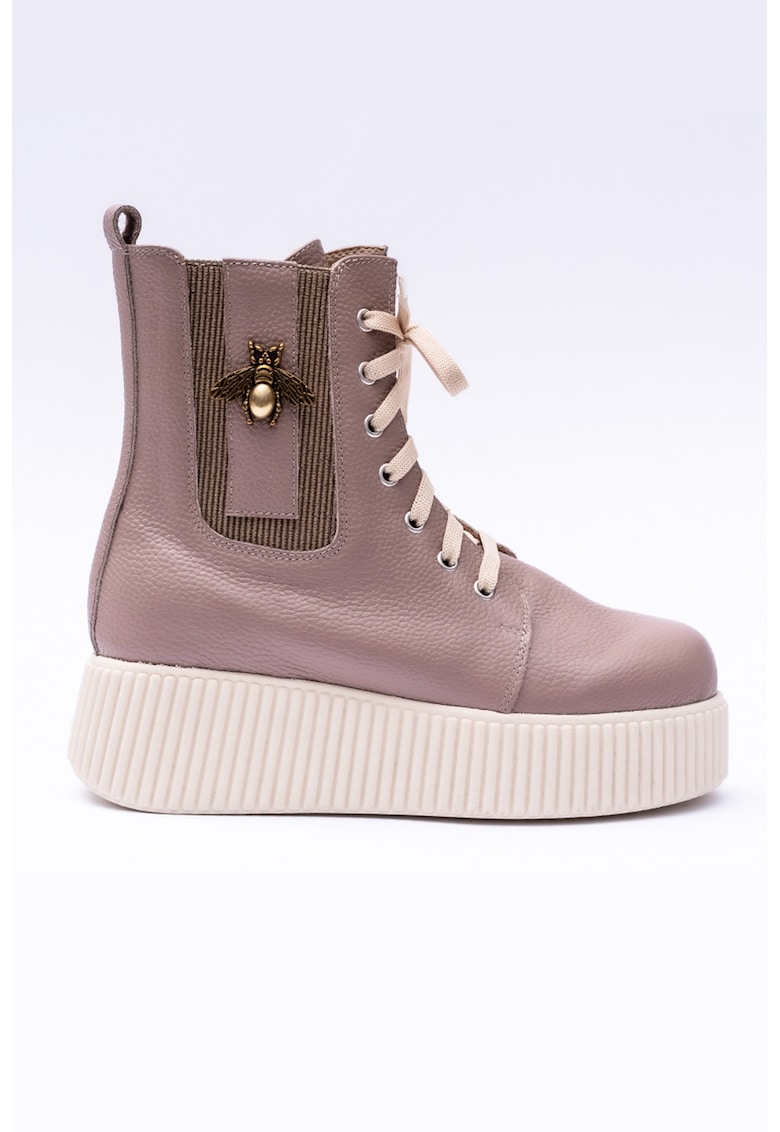 Ghete flatform din piele