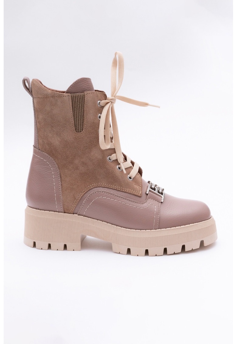 Bocanci din piele - Roz prafuit