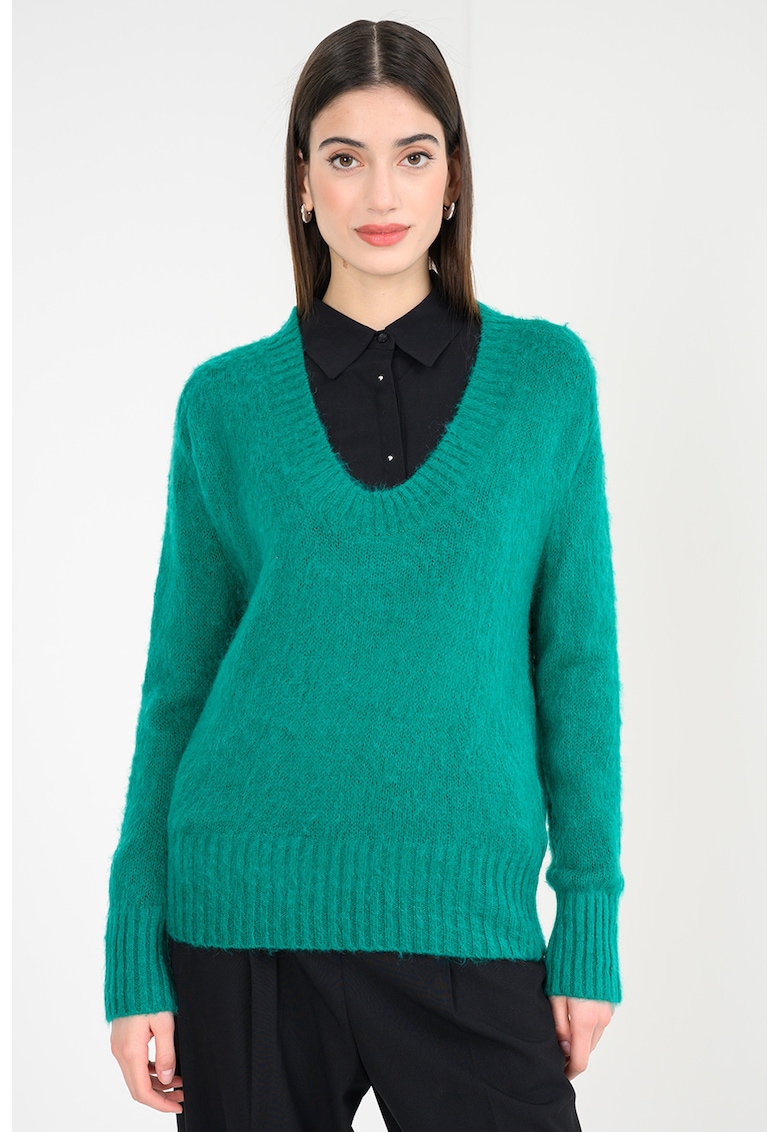 Pulover din amestec de mohair cu decolteu amplu