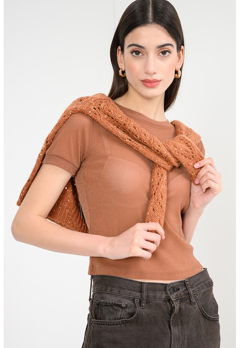 Bluza transparenta cu aspect stralucitor