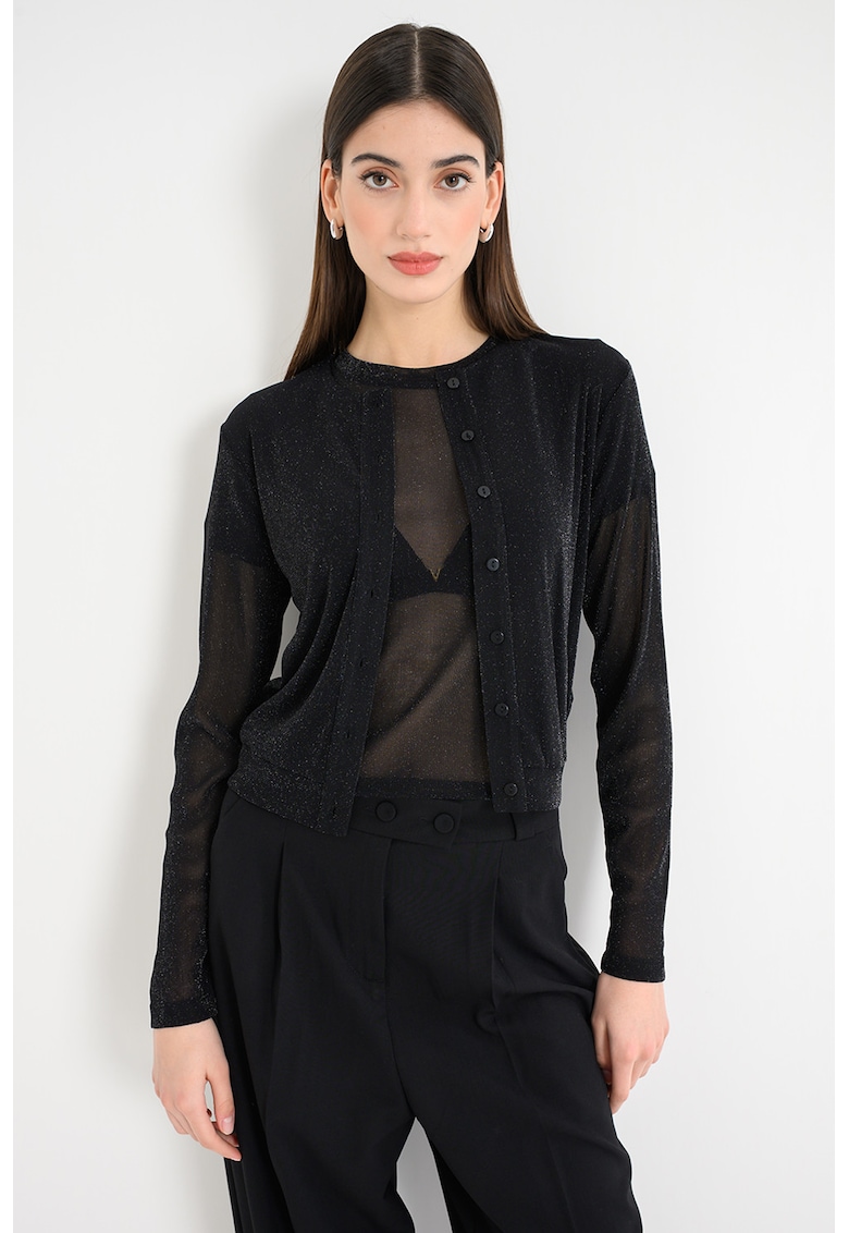 Bluza cu model 2-in-1 si aspect stralucitor