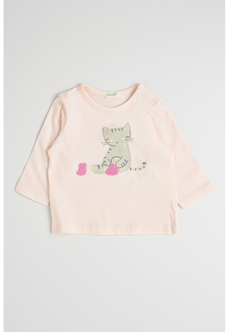 Bluza de bumbac cu detalii in relief