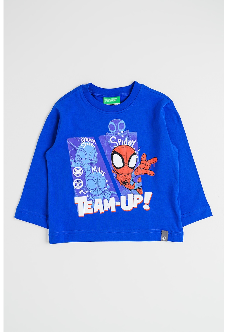 Bluza de bumbac Spiderman - Rosu/Alb/Albastru royal
