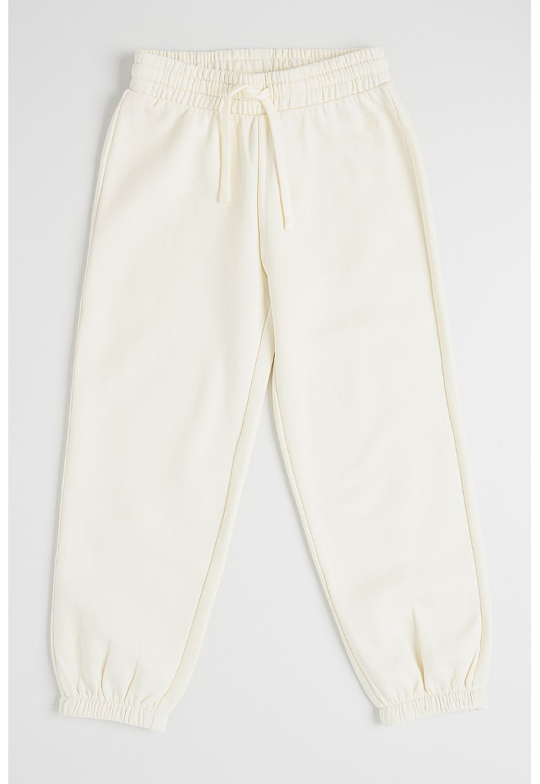 Pantaloni de trening din amestec de bumbac cu model uni