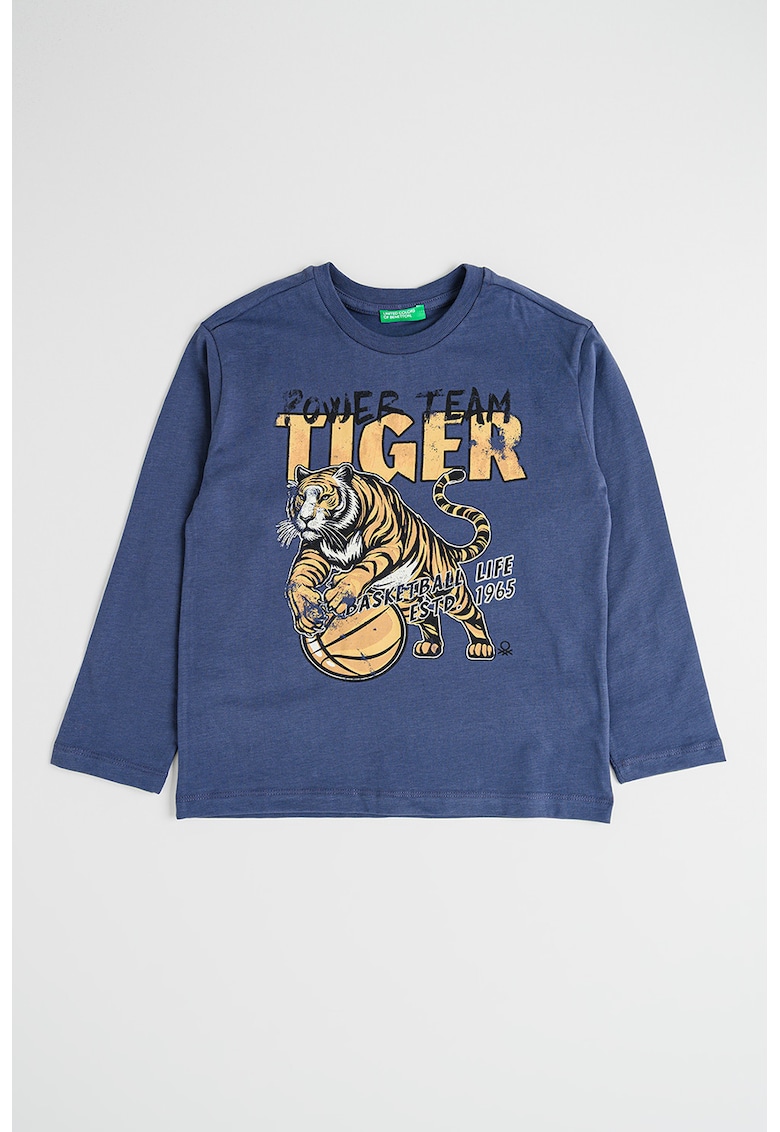 Bluza din bumbac cu imprimeu grafic si model text