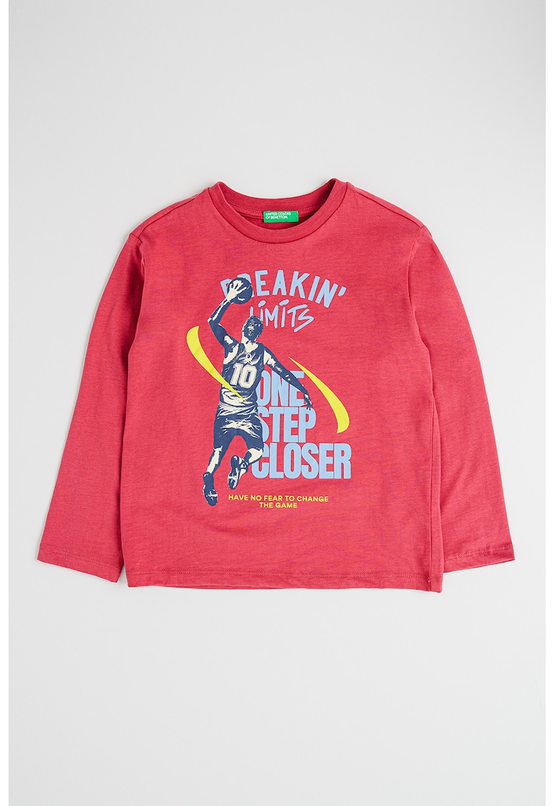 Bluza din bumbac cu imprimeu grafic si model text