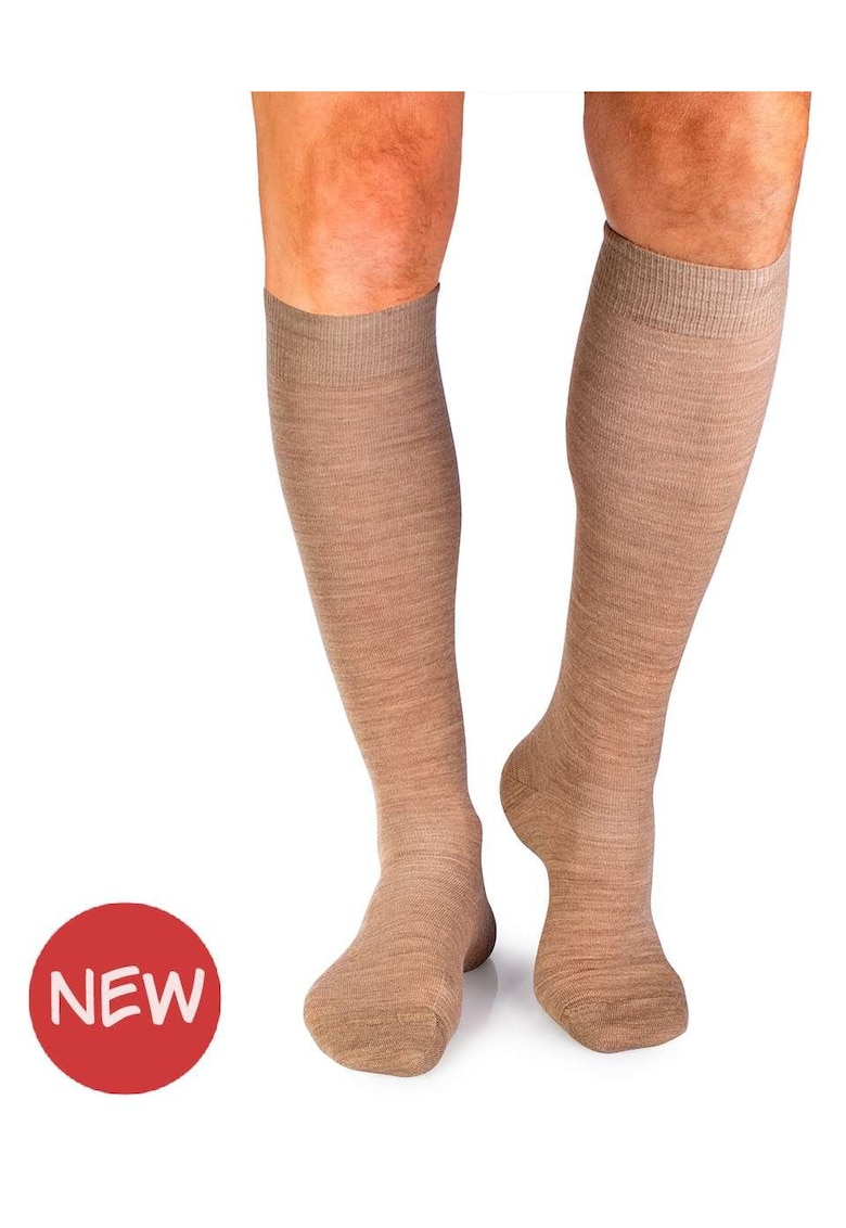 Sosete lungi 3/4 Fine din Lana - 35-38 EU - Bej