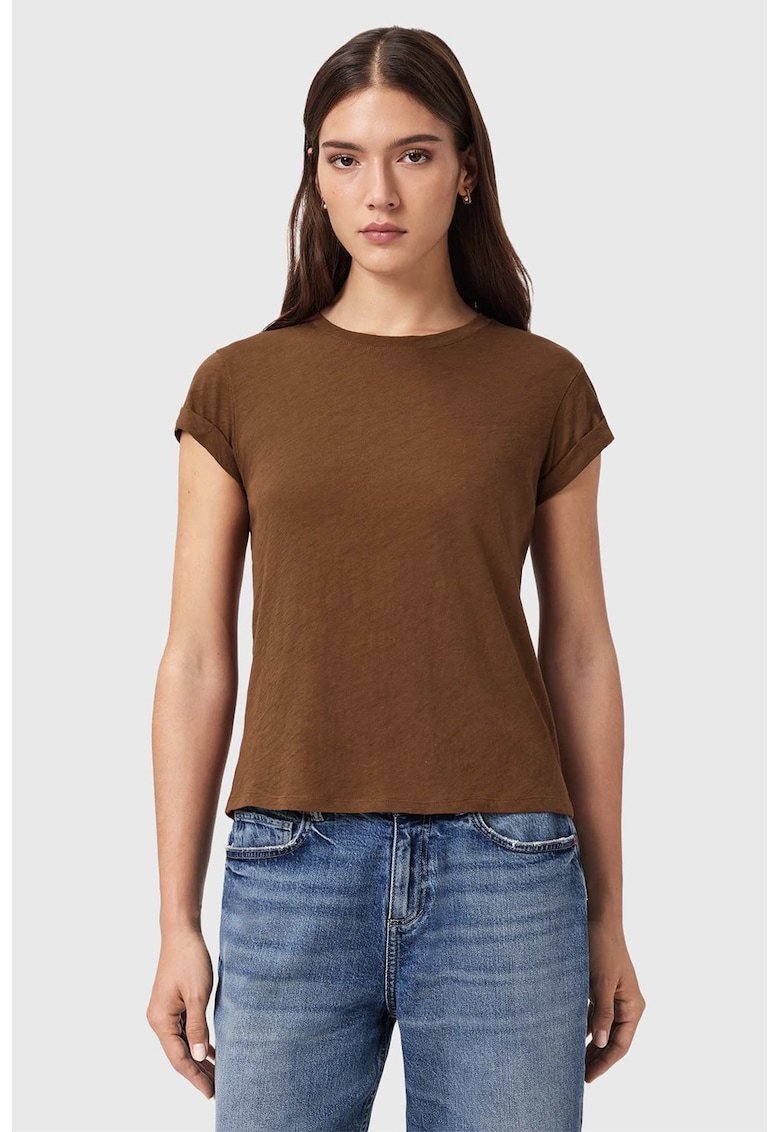 Tricou uni de bumbac - Caramel