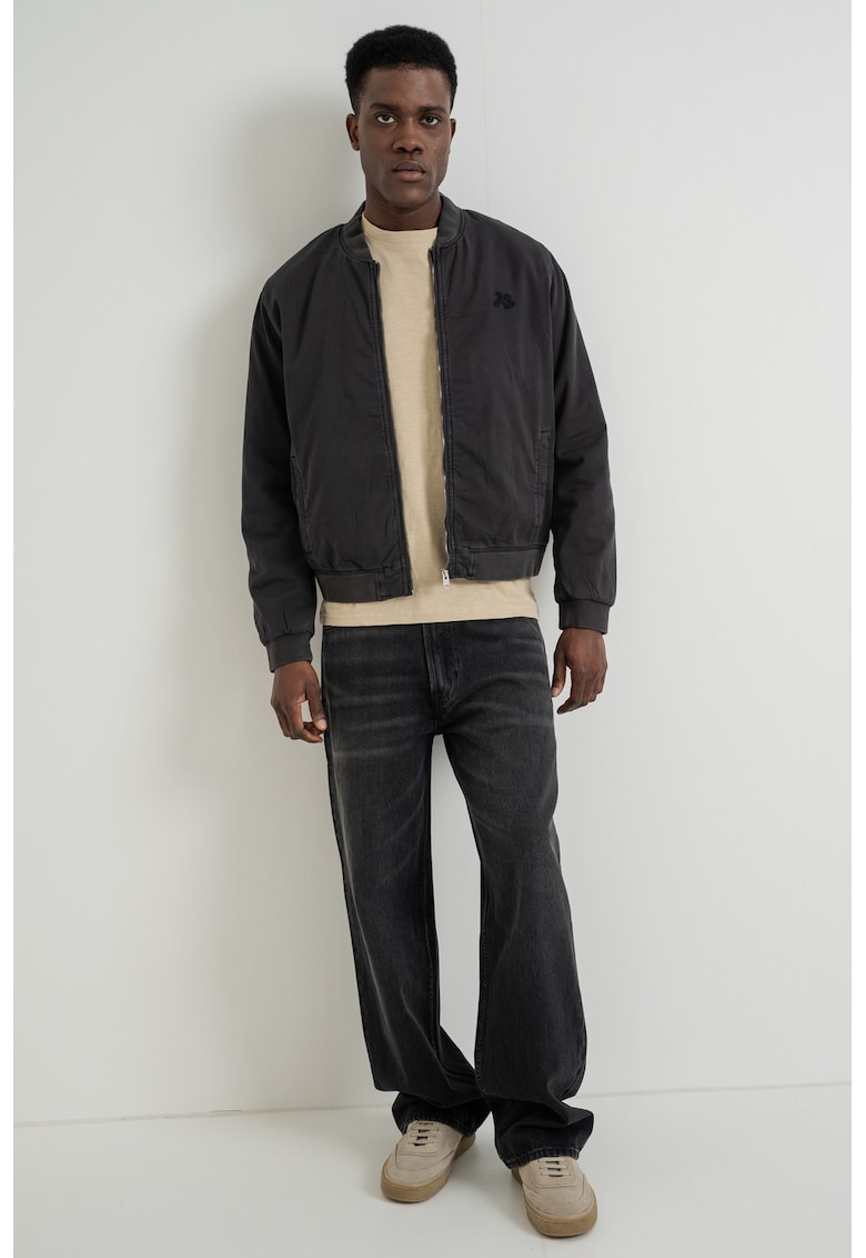 Geaca bomber de bumbac organic Forres - Gri inchis