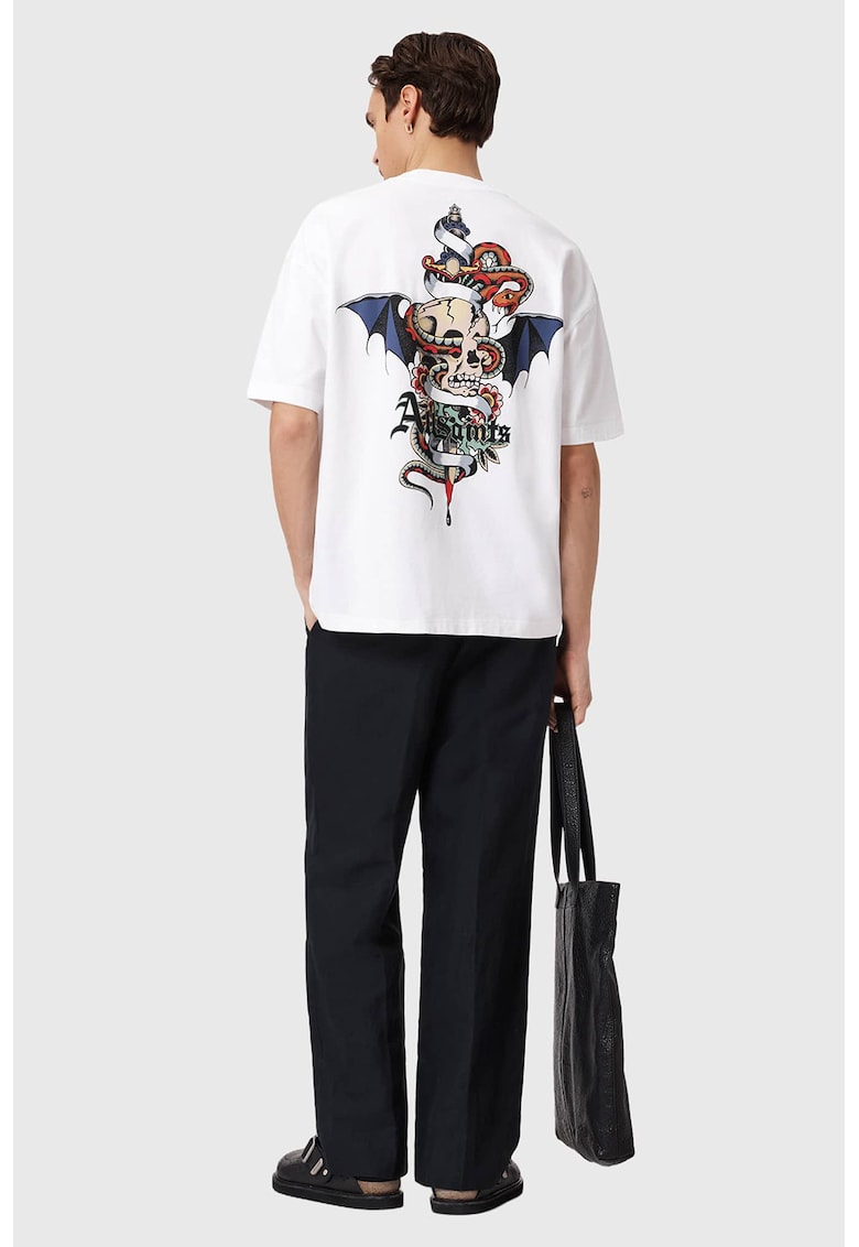 Tricou lejer cu model grafic - Rosu/Alb/Albastru