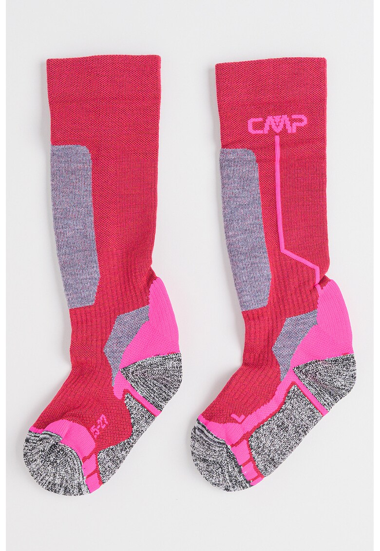 Sosete medii din amestec de lana pentru schi - Fucsia/Roz zmeuriu/Gri inchis
