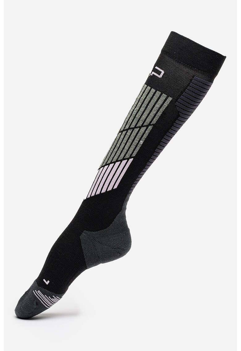 Sosete medii din amestec de lana pentru schi - Alb/Albastru ultramarin