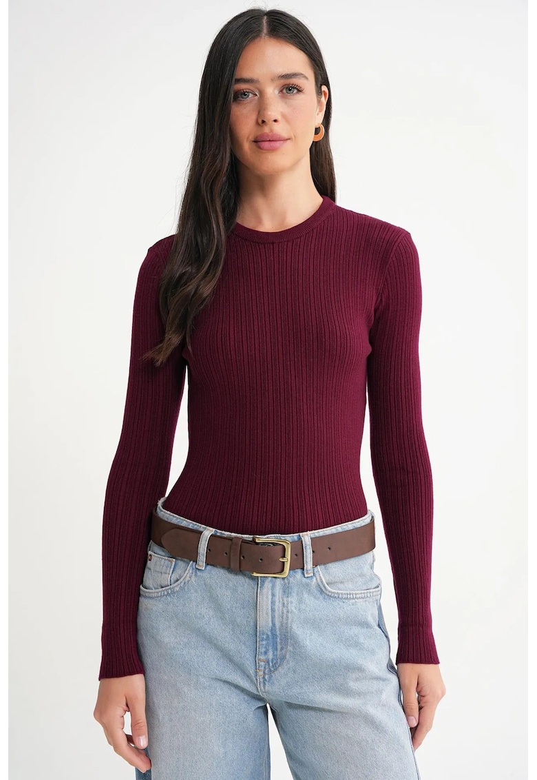 Bluza dama - mulat - rosu burgundi - jerseu