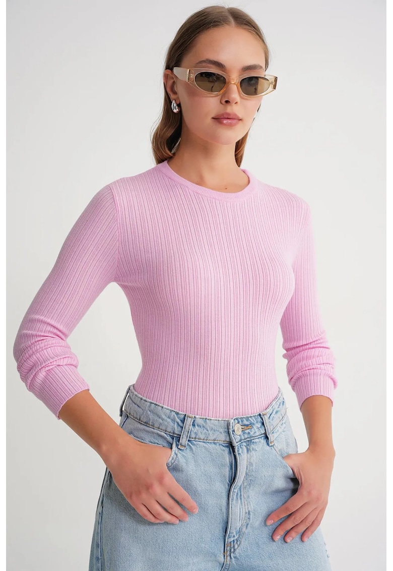 Bluza dama - top mulat - roz pudrat - jerseu