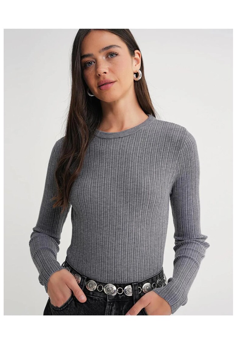 dama - top mulat - gri - jerseu - Gri