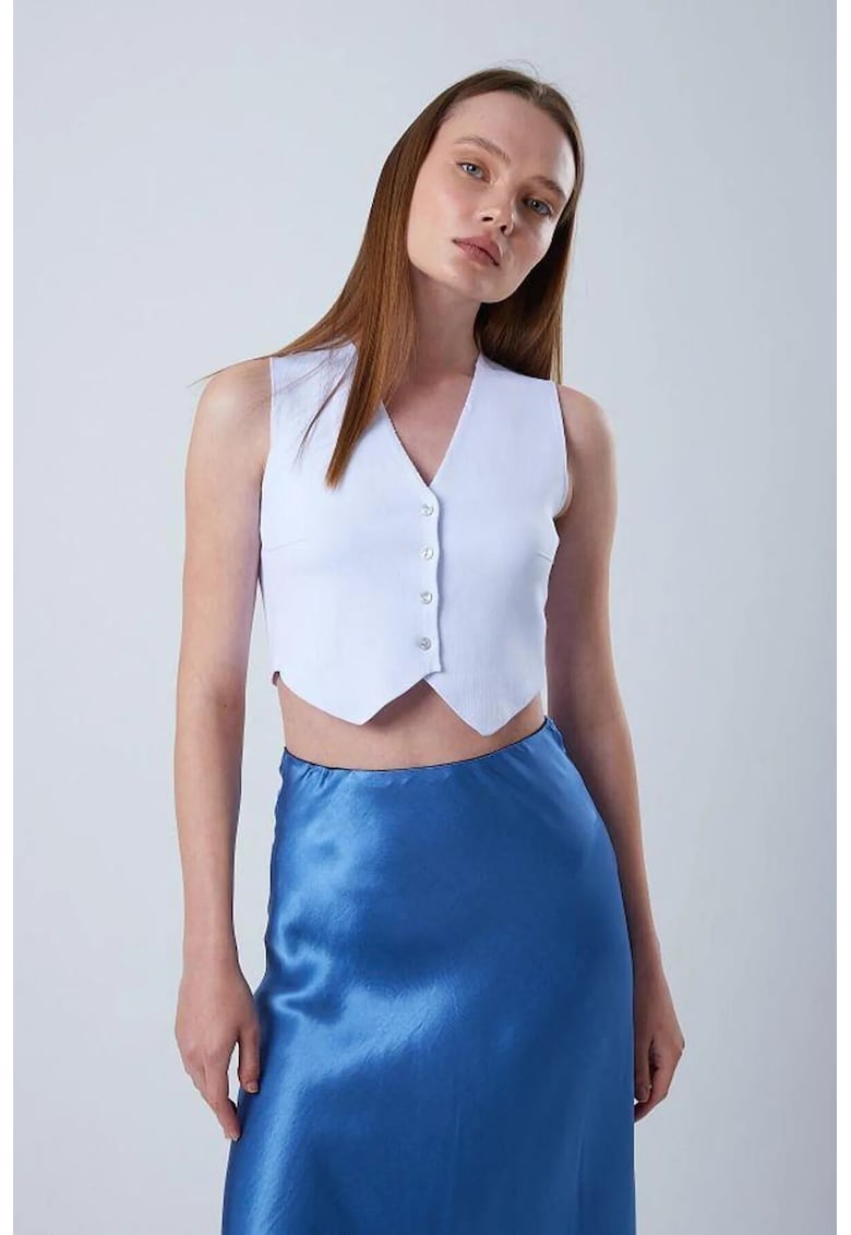Vesta dama - Tricot - Alb -