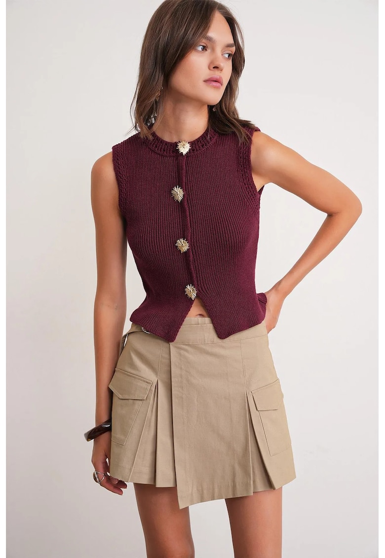 Vesta dama - Tricot - Visiniu -
