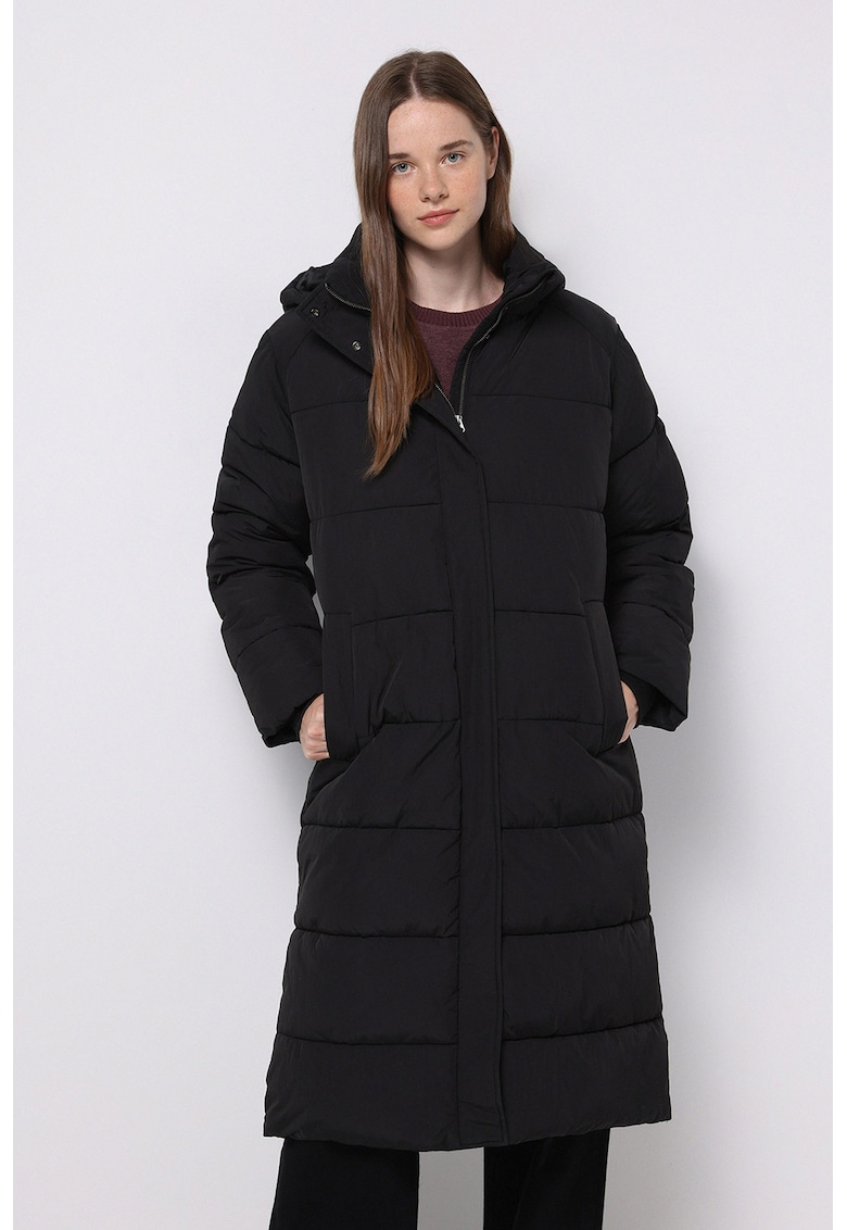 Geaca cu vatelina si slituri laterale - Negru