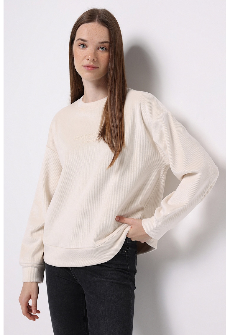 Bluza de trening lejera cu aspect striat - Crem