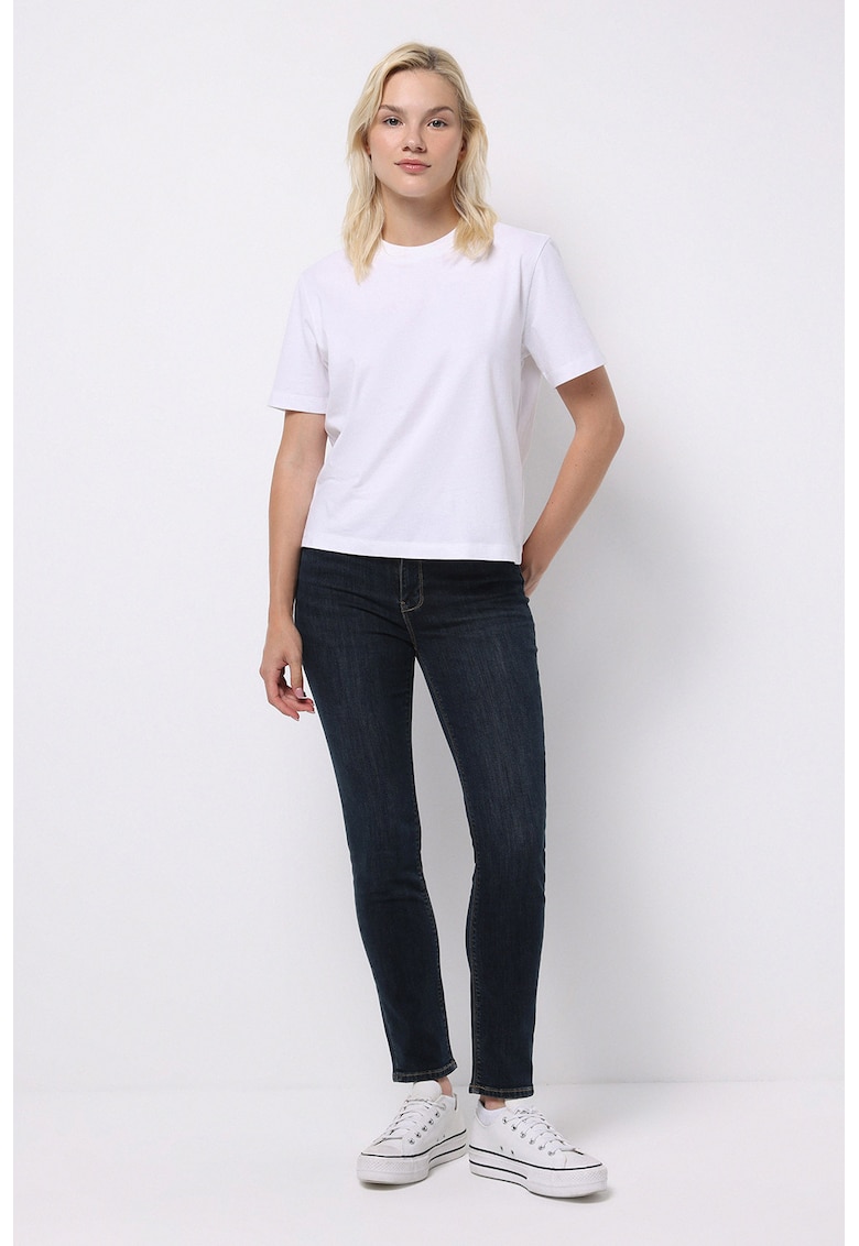 Blugi slim fit cu talie medie - Albastru ultramarin