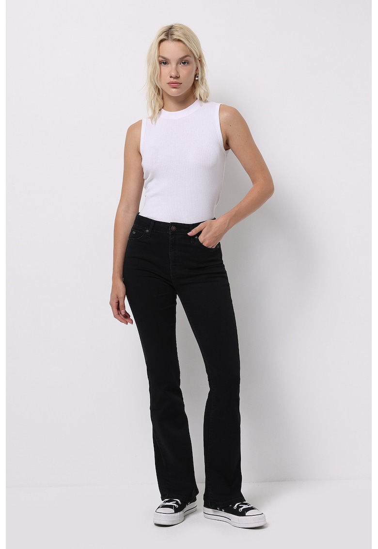 Blugi evazati cu talie inalta - Negru stins