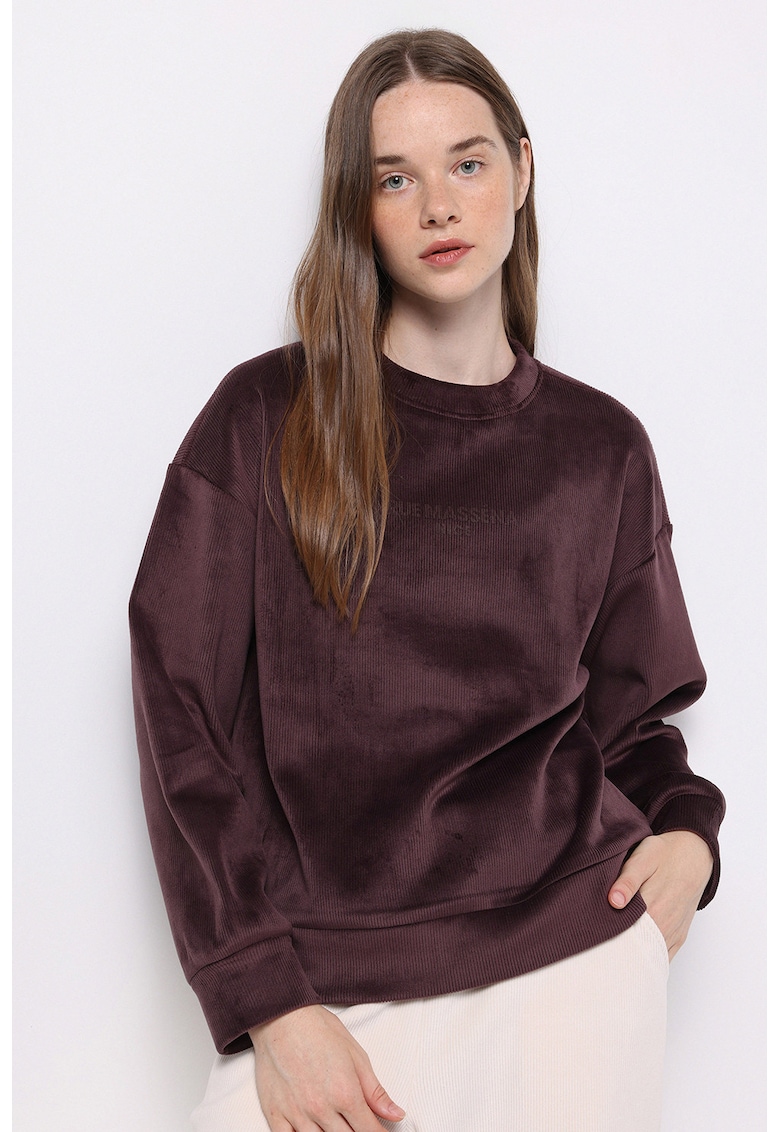 Bluza de trening din reiat cu text - Violet