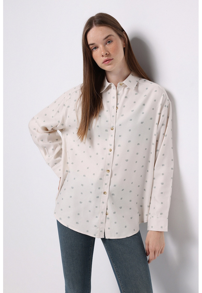 Camasa lejera cu model - Crem