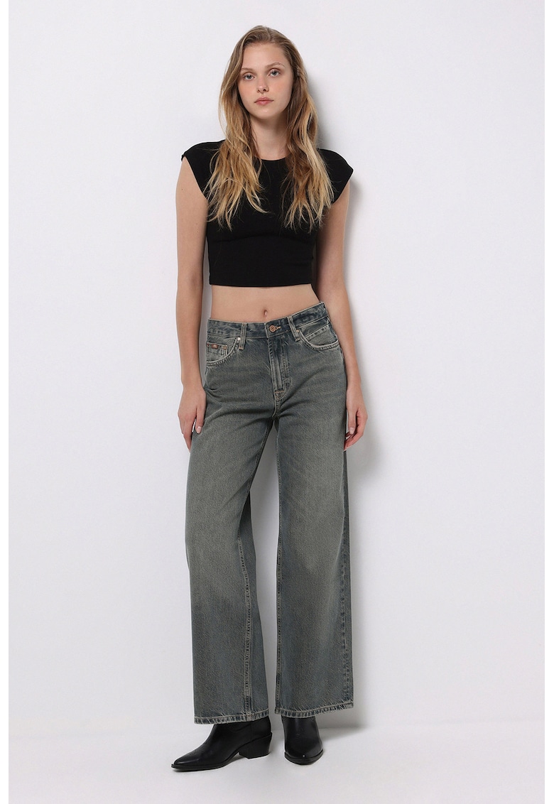 Blugi cu croiala ampla si 5 buzunare - Gri