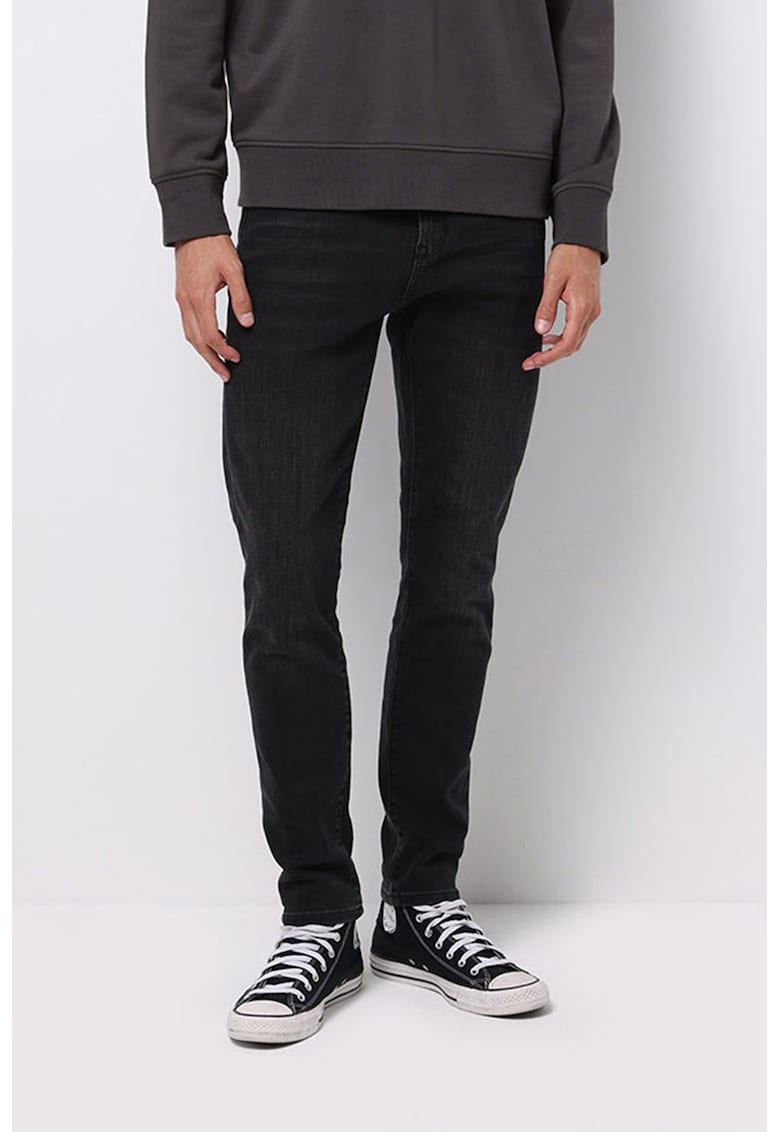 Blugi slim fit cu talie medie Danny - Negru melange