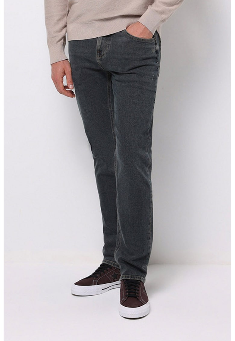 Blugi drepti cu 5 buzunare - Albastru prafuit