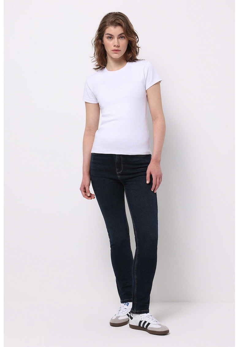 Blugi skinny cu talie medie - Albastru ultramarin