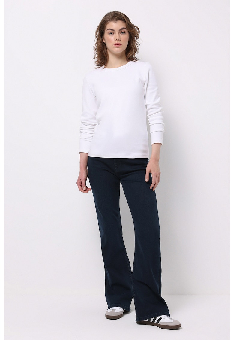 Blugi evazati cu talie inalta - Bleumarin