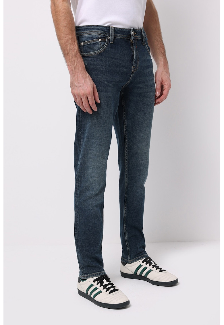 Blugi slim fit - Albastru inchis melange