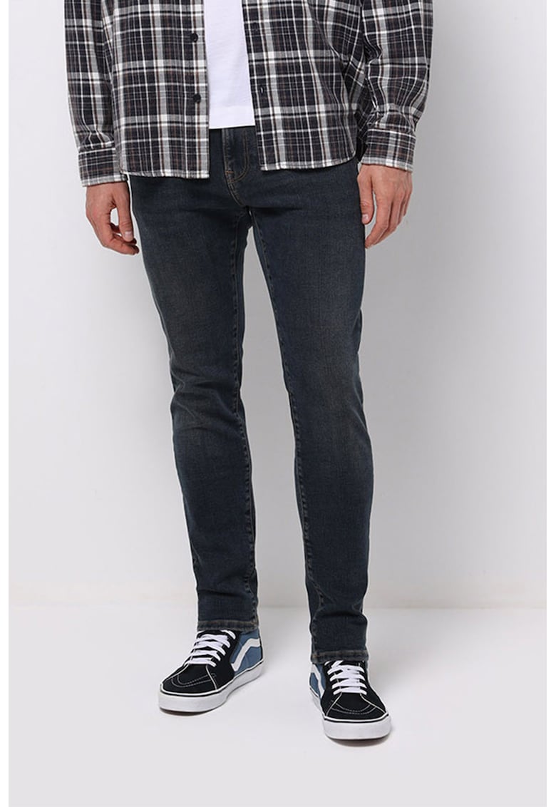 Blugi slim fit cu talie medie - Bleumarin
