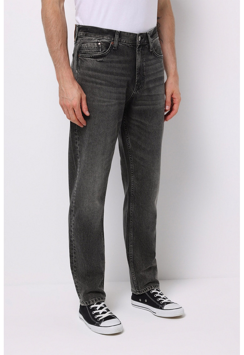 Blugi lejeri conici din amestec de lyocell - Negru stins