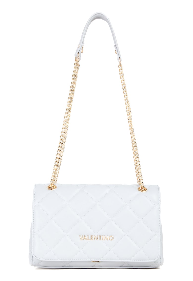 Geanta crossbody matlasata Carina - Alb murdar