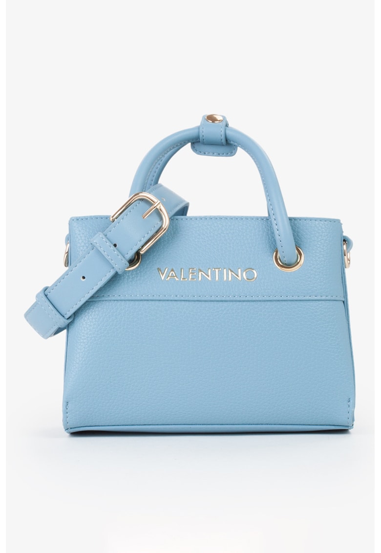 Geanta de piele ecologica cu maner Alexia - Albastru glaciar