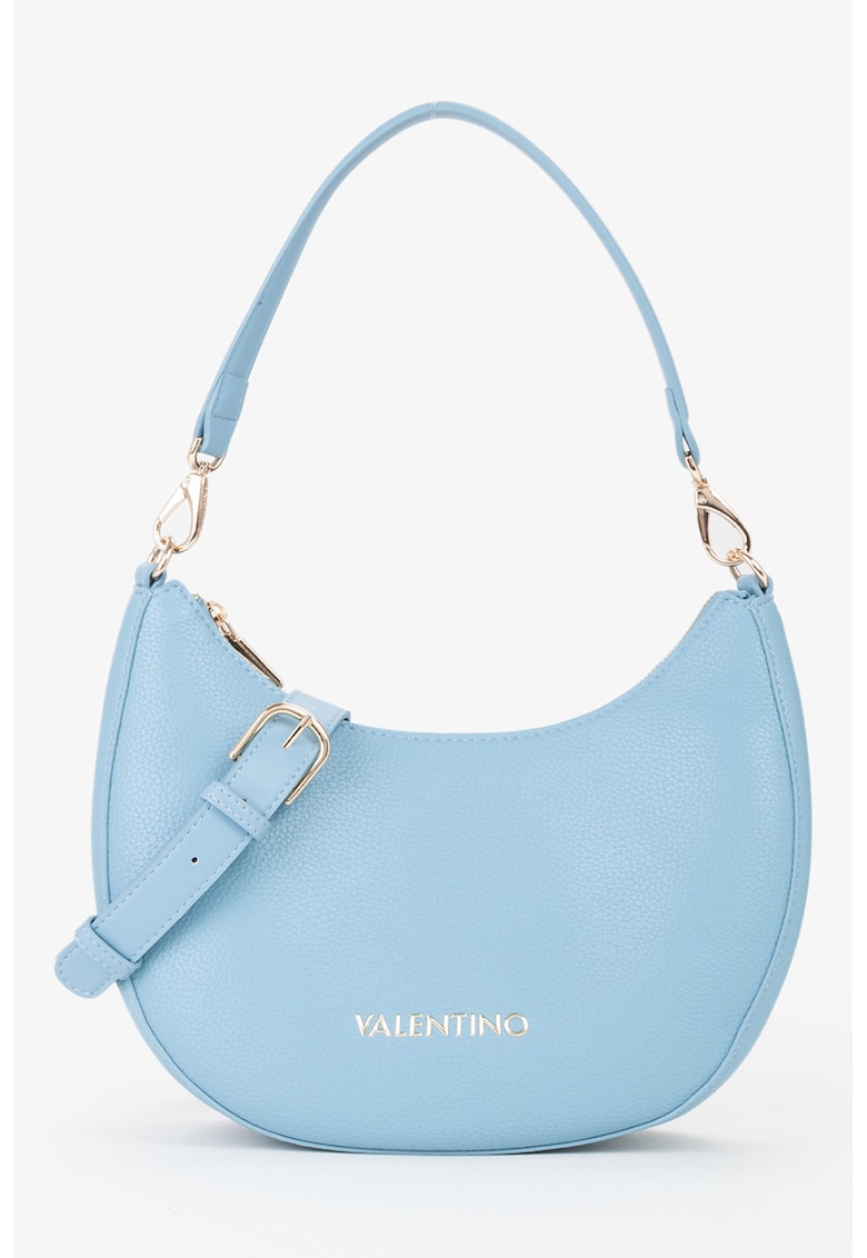 Geanta semiluna de piele ecologica Alexia - Albastru glaciar