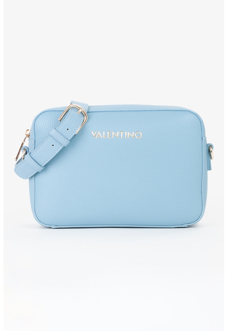 Geanta crossbody din piele ecologica cu logo metalic Alexia - Albastru glaciar